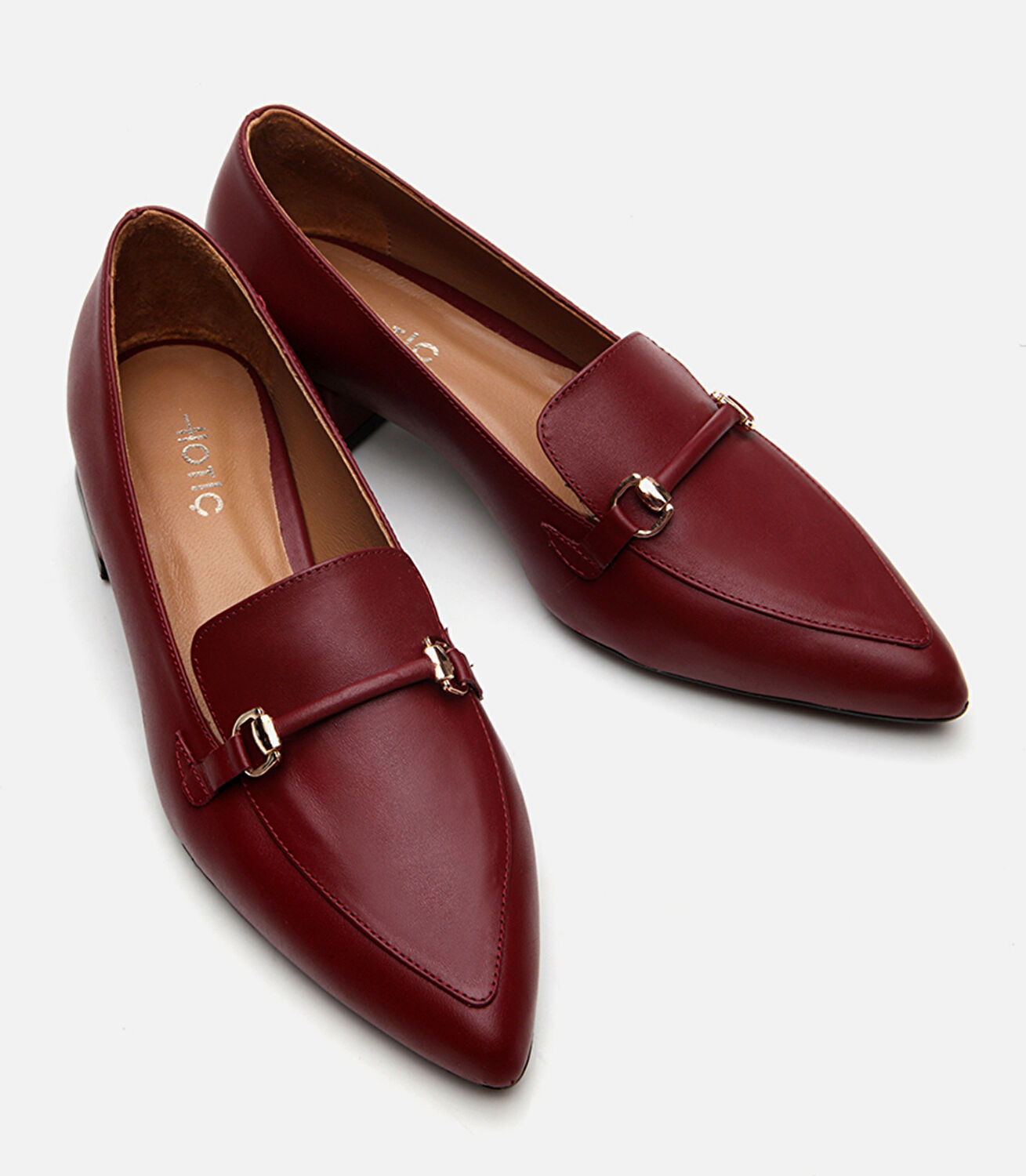 Kadın Deri Bordo Loafer