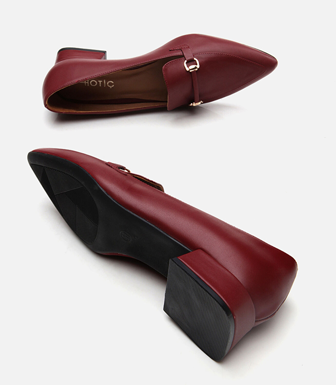 Kadın Deri Bordo Loafer