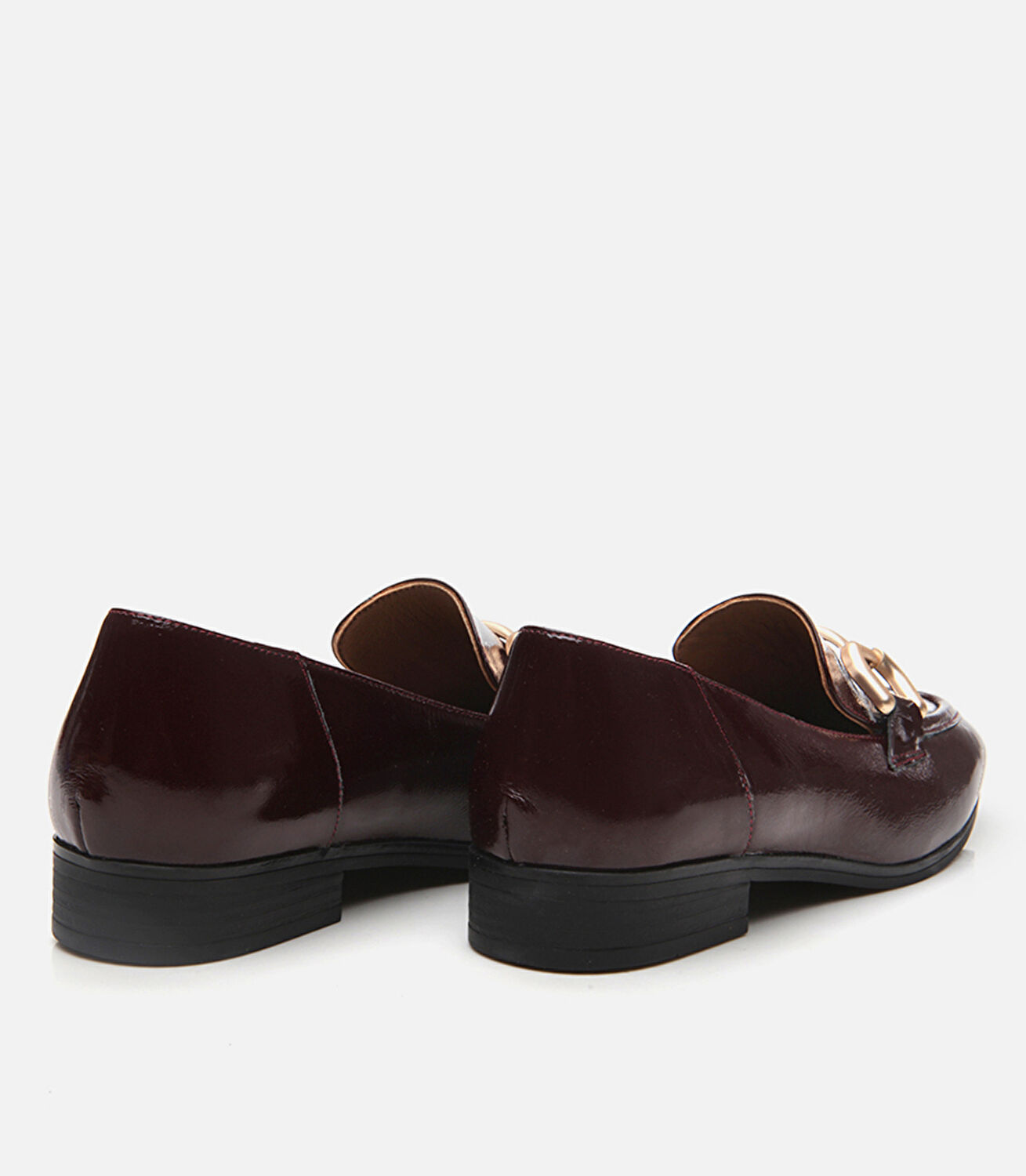 Kadın Deri Bordo Loafer