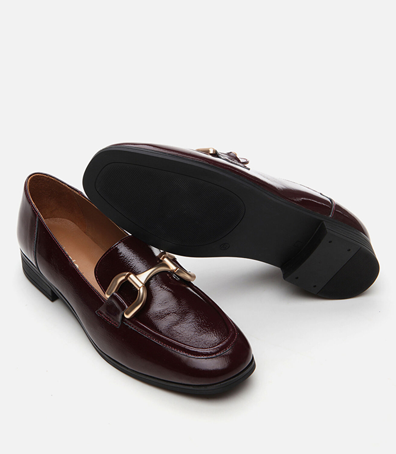 Kadın Deri Bordo Loafer