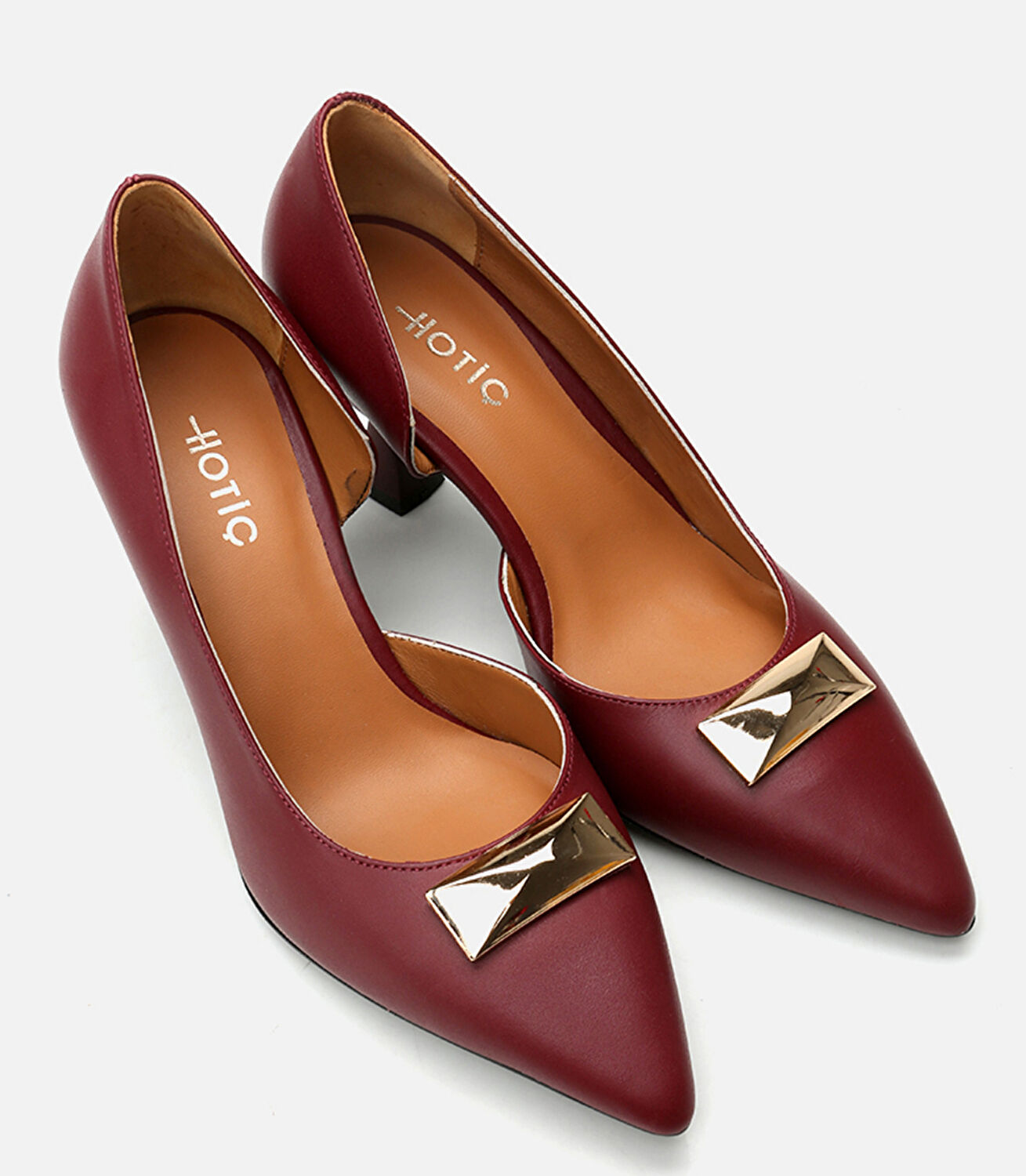 Kadın Deri Bordo Stiletto