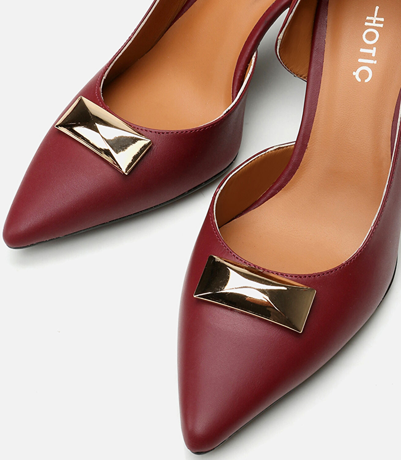 Kadın Deri Bordo Stiletto