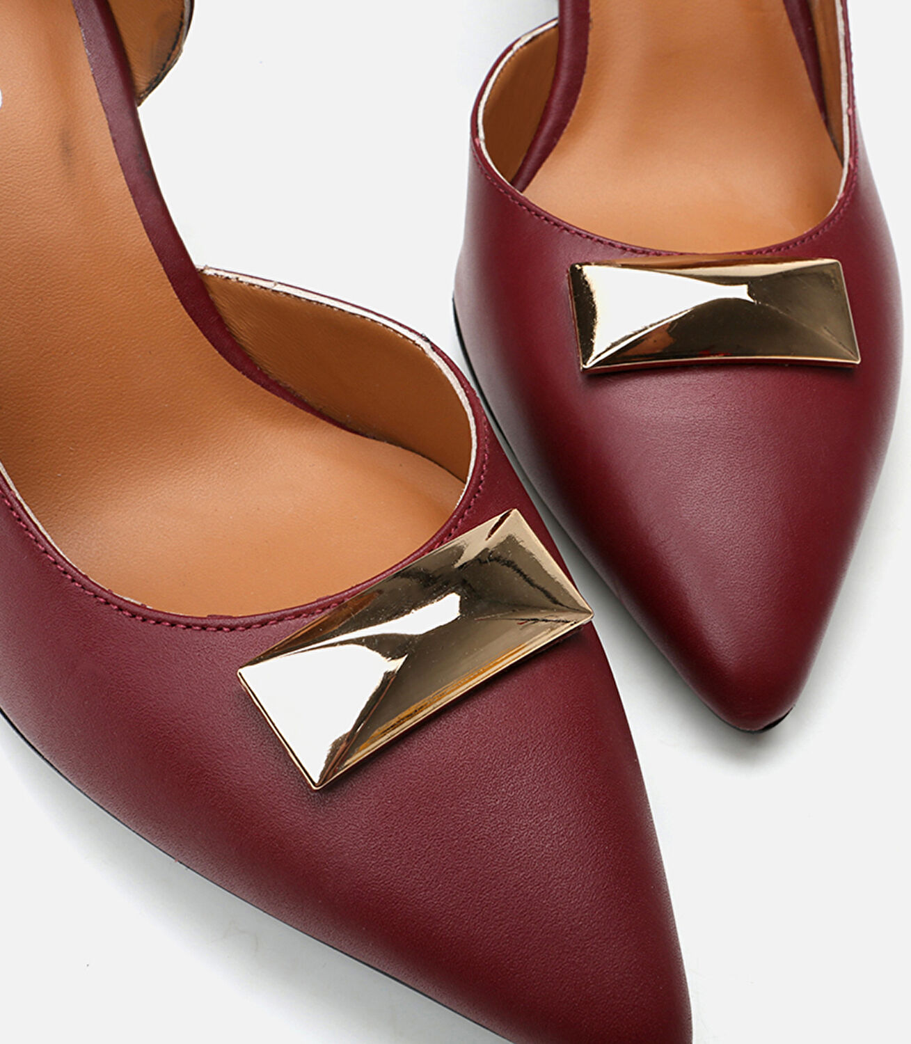 Kadın Deri Bordo Stiletto