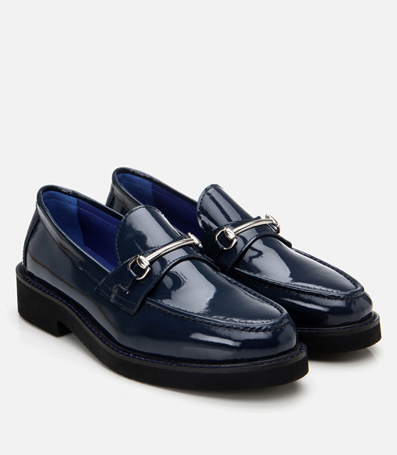 Kadın Deri Lacivert Loafer