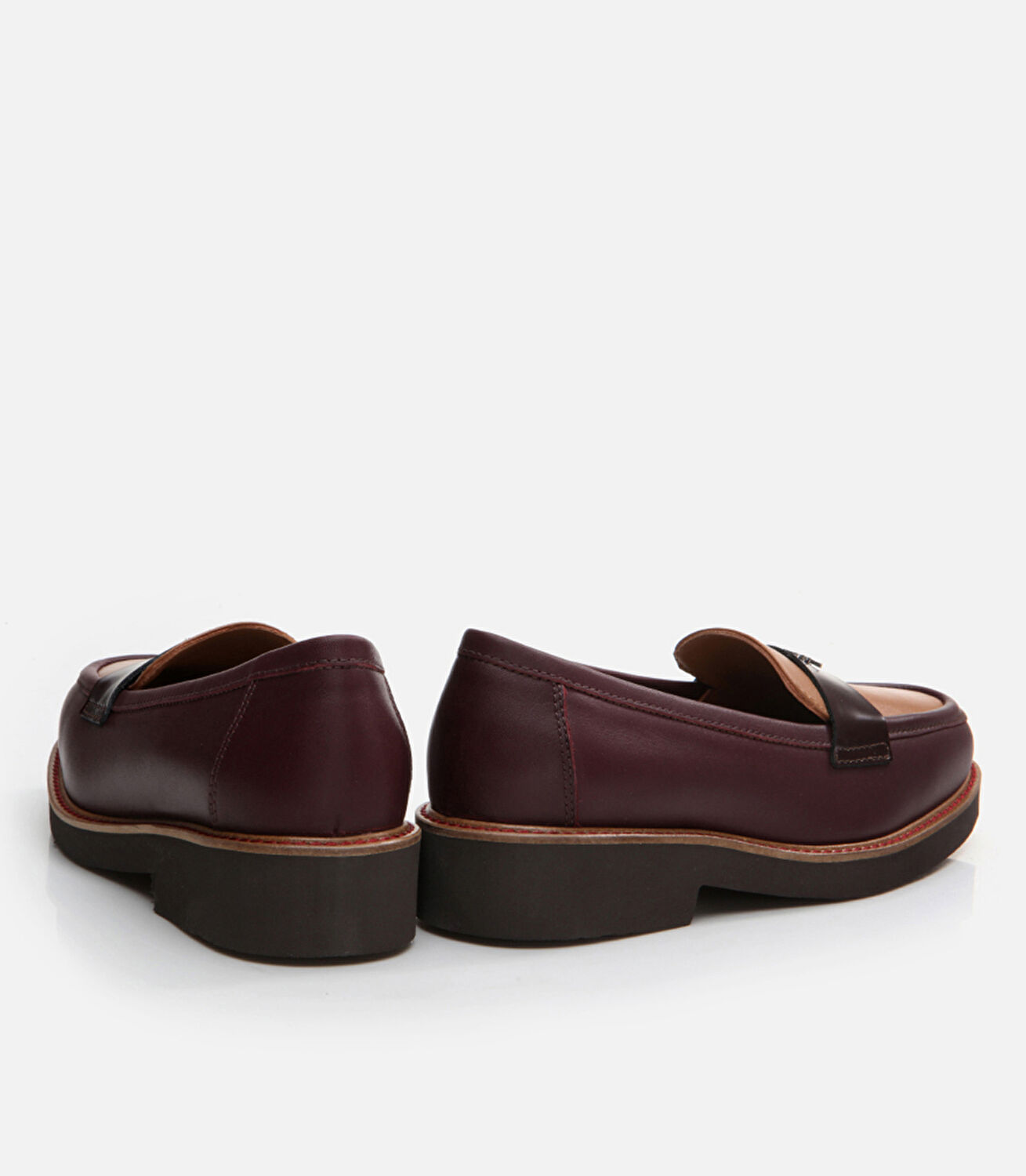 Kadın Deri Bordo Loafer