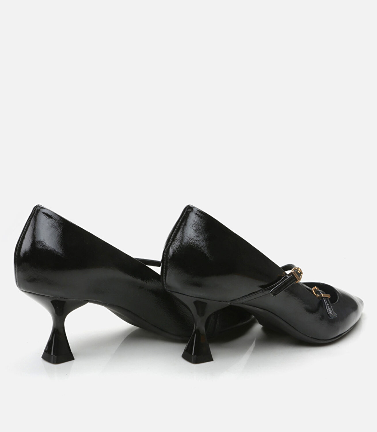 Kadın Deri Mary Jane Siyah Stiletto