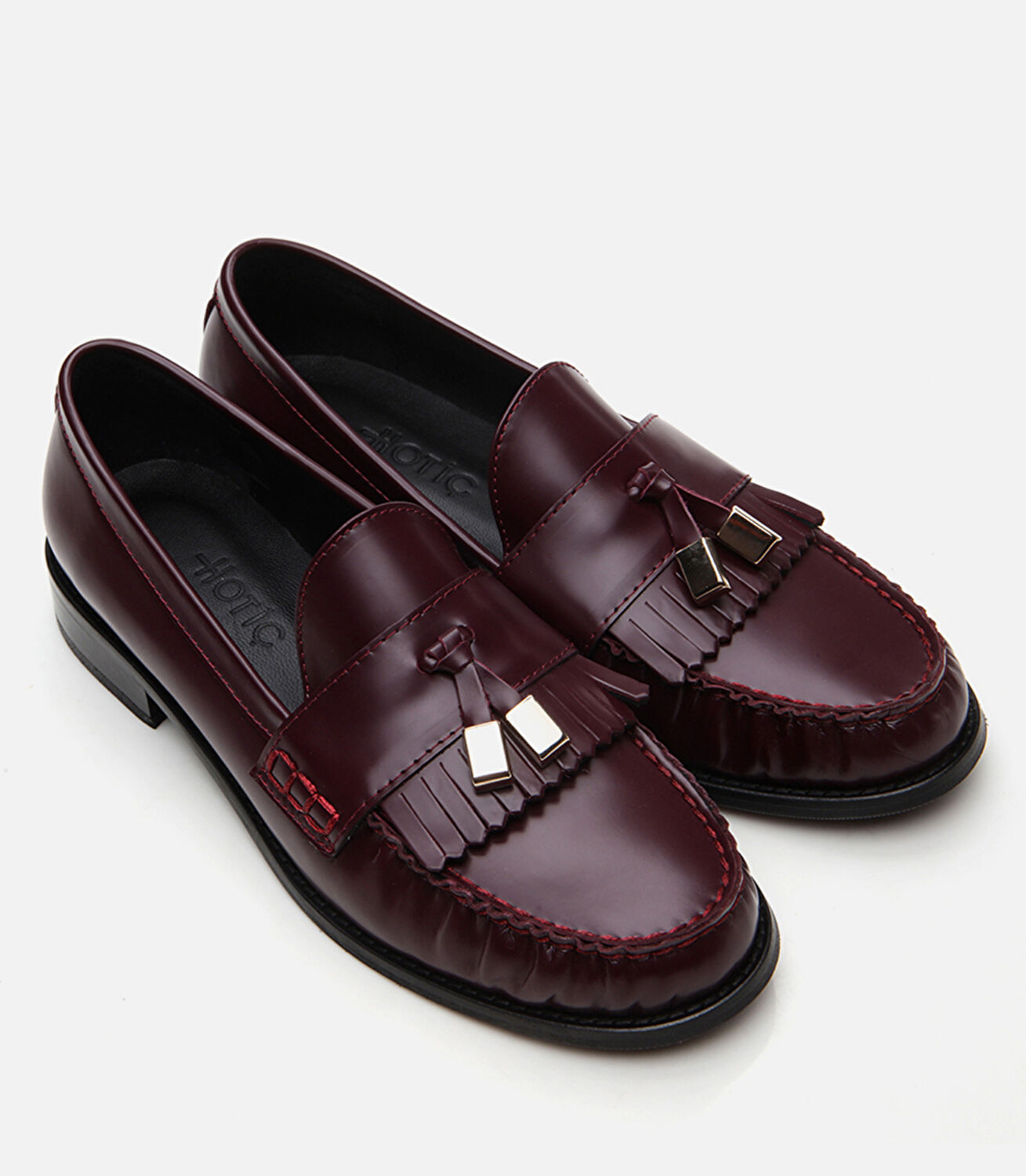 Kadın Deri Bordo Loafer