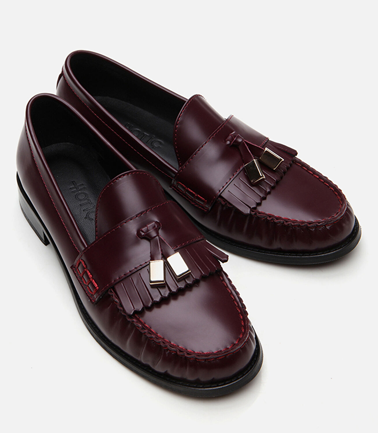 Kadın Deri Bordo Loafer