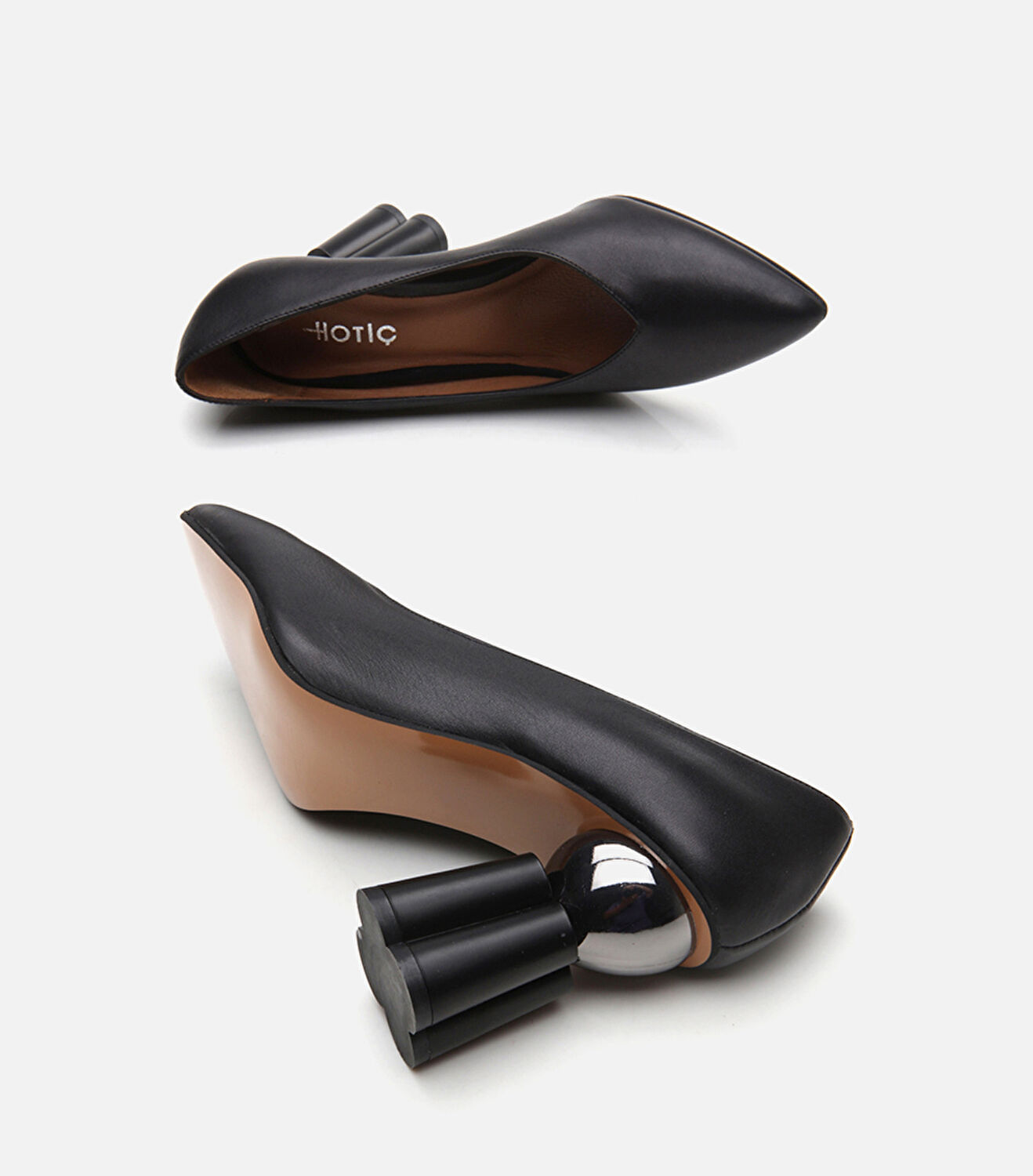 Kadın Deri Siyah Stiletto