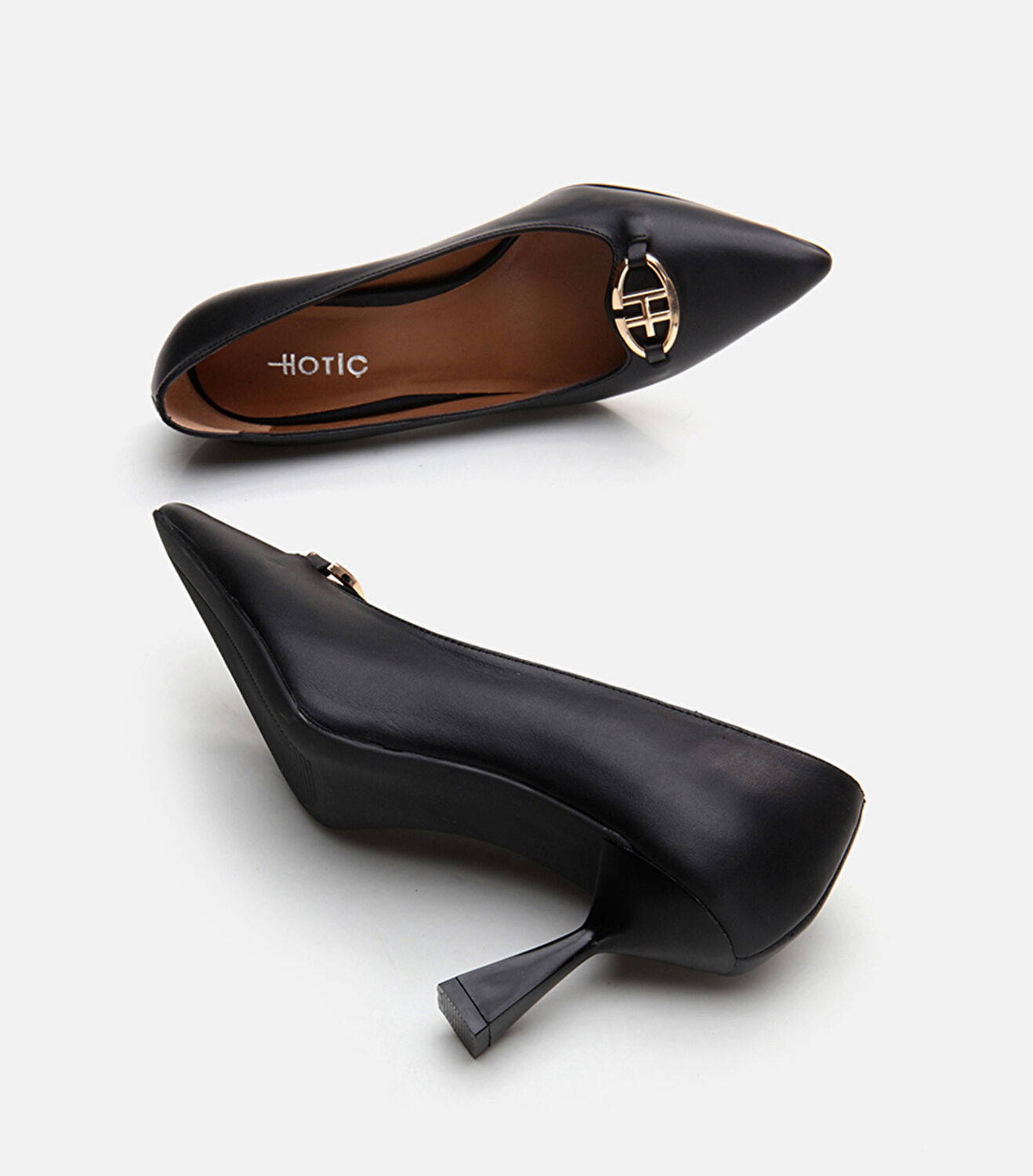 Kadın Deri Siyah Stiletto