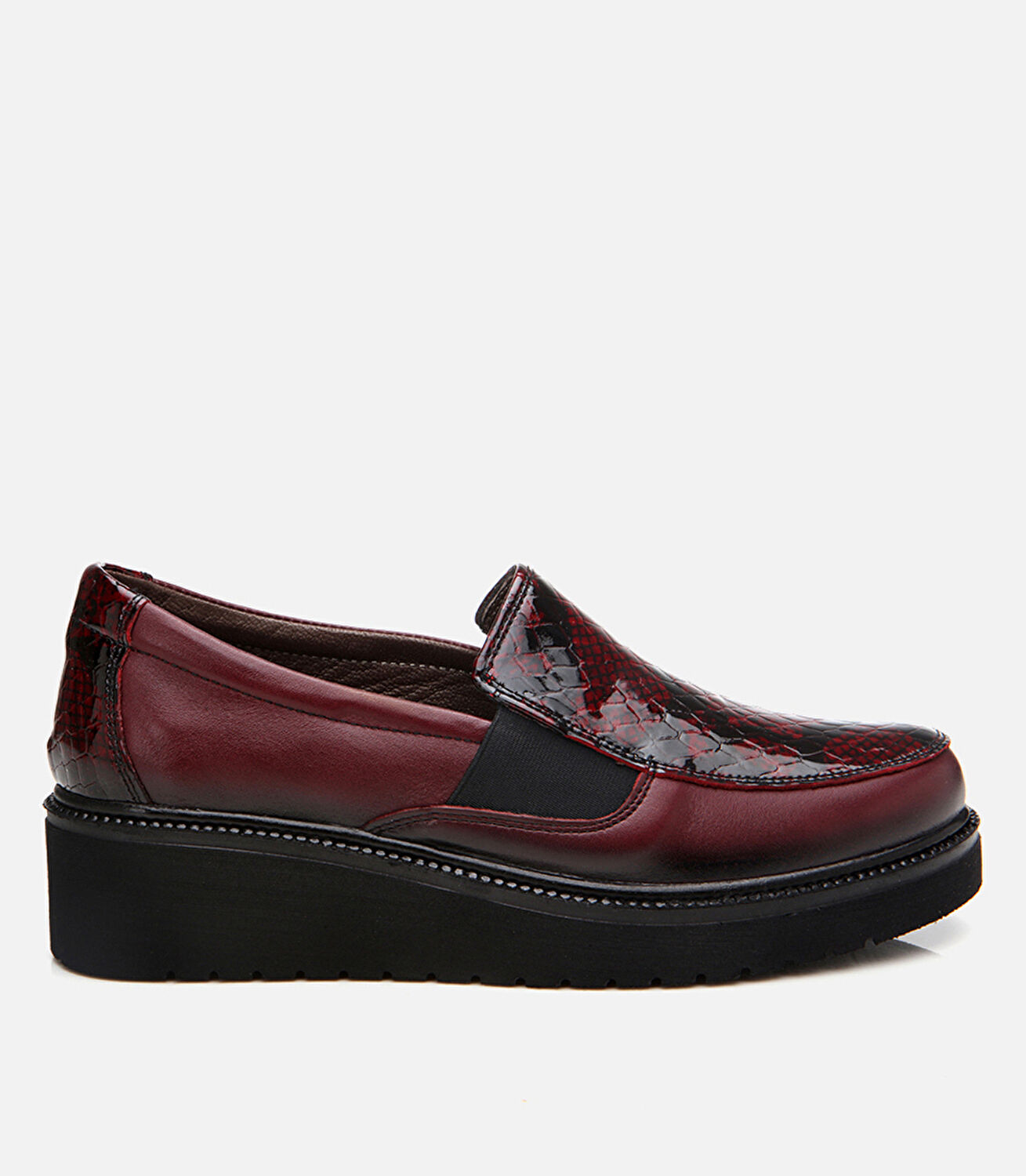 Kadın Deri Bordo Loafer