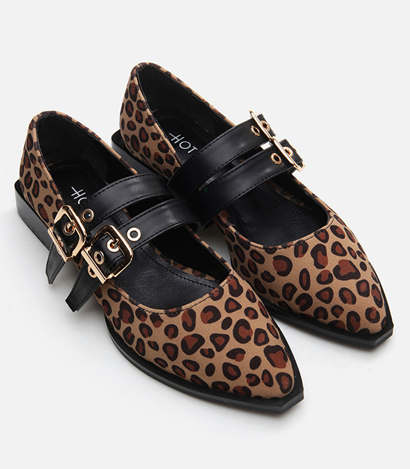 Mary Jane Leopar Desenli Kadın Loafer