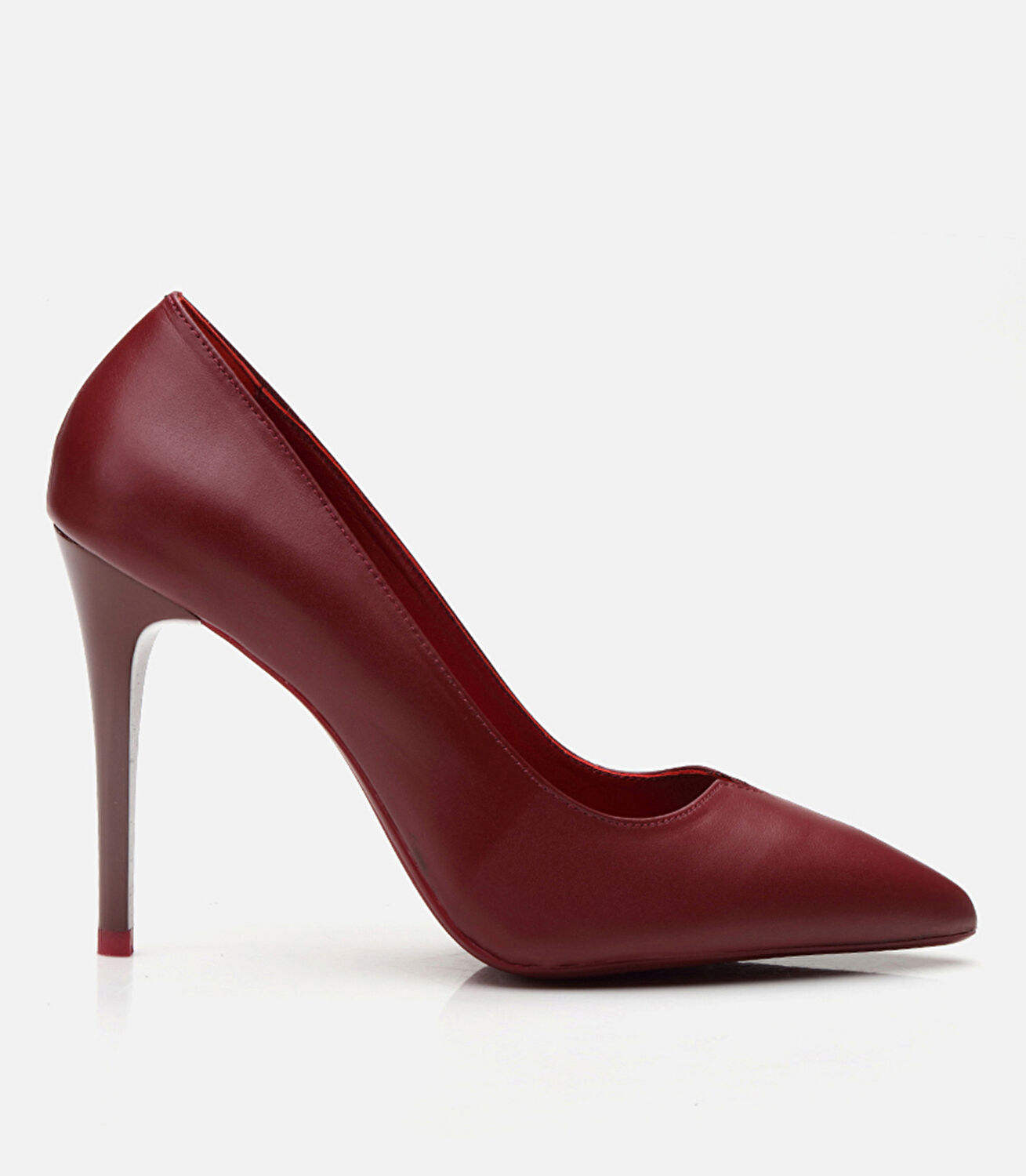 Kadın Deri Bordo Stiletto