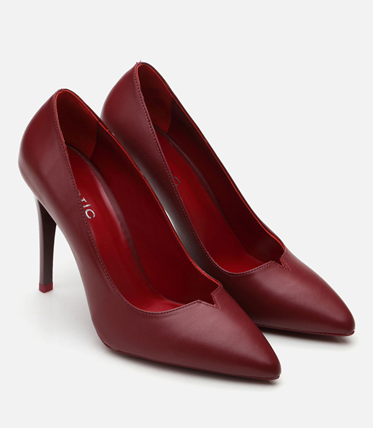 Kadın Deri Bordo Stiletto