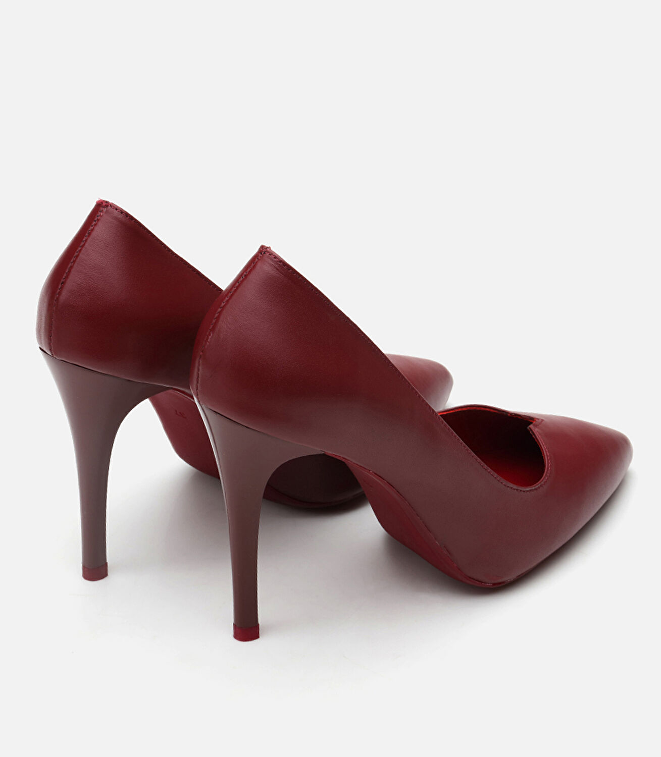 Kadın Deri Bordo Stiletto