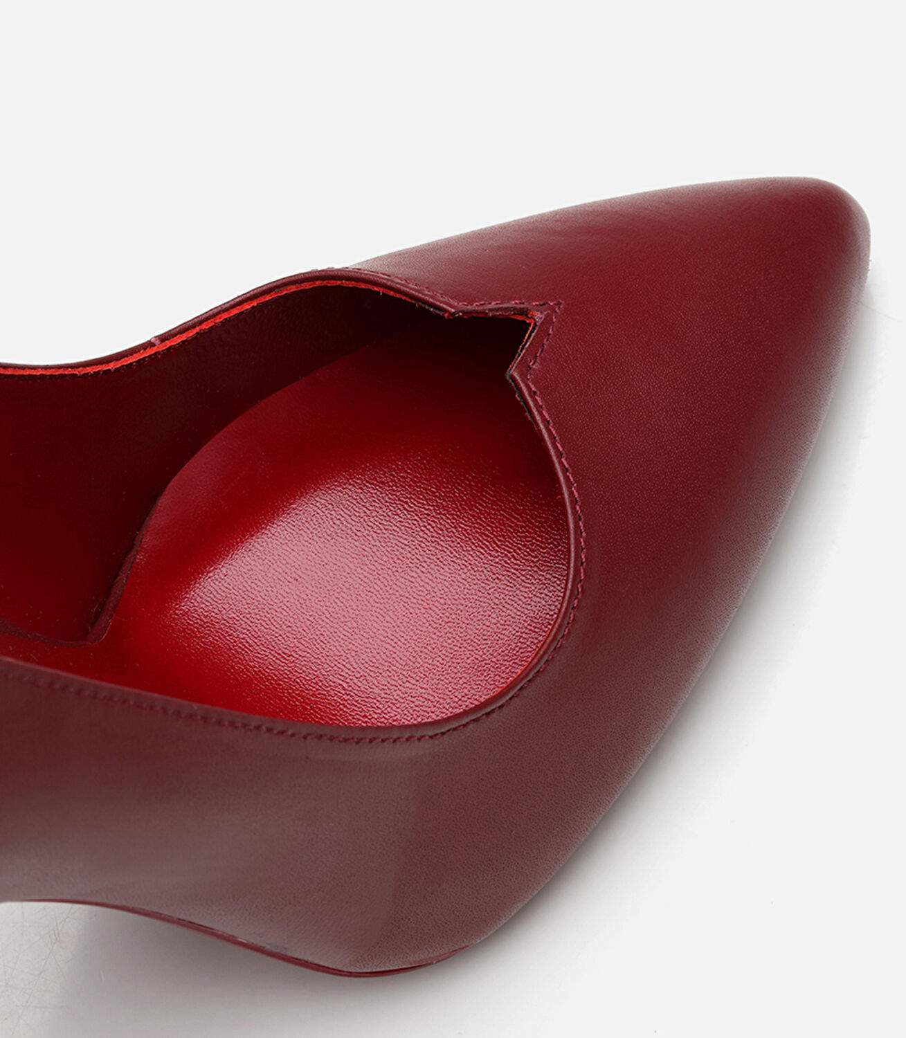 Kadın Deri Bordo Stiletto