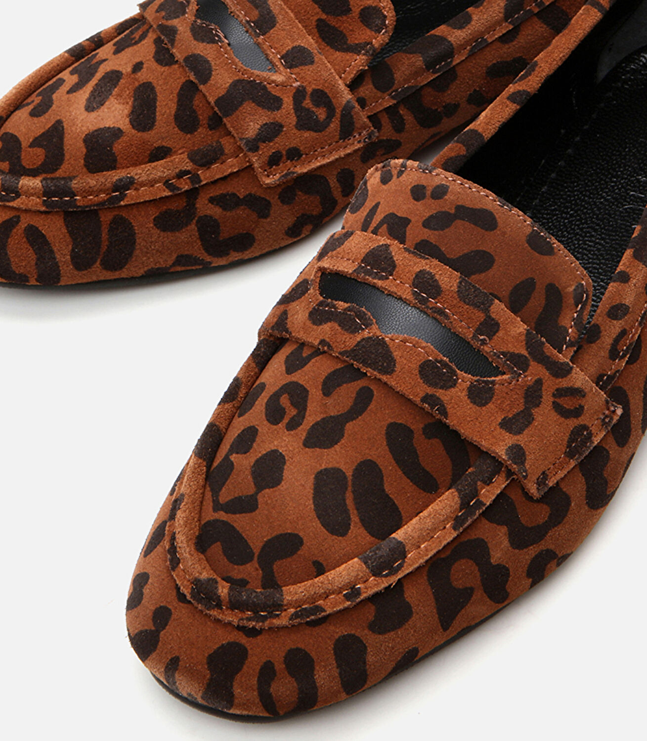 Kadın Deri Taba Leopar Desenli Loafer