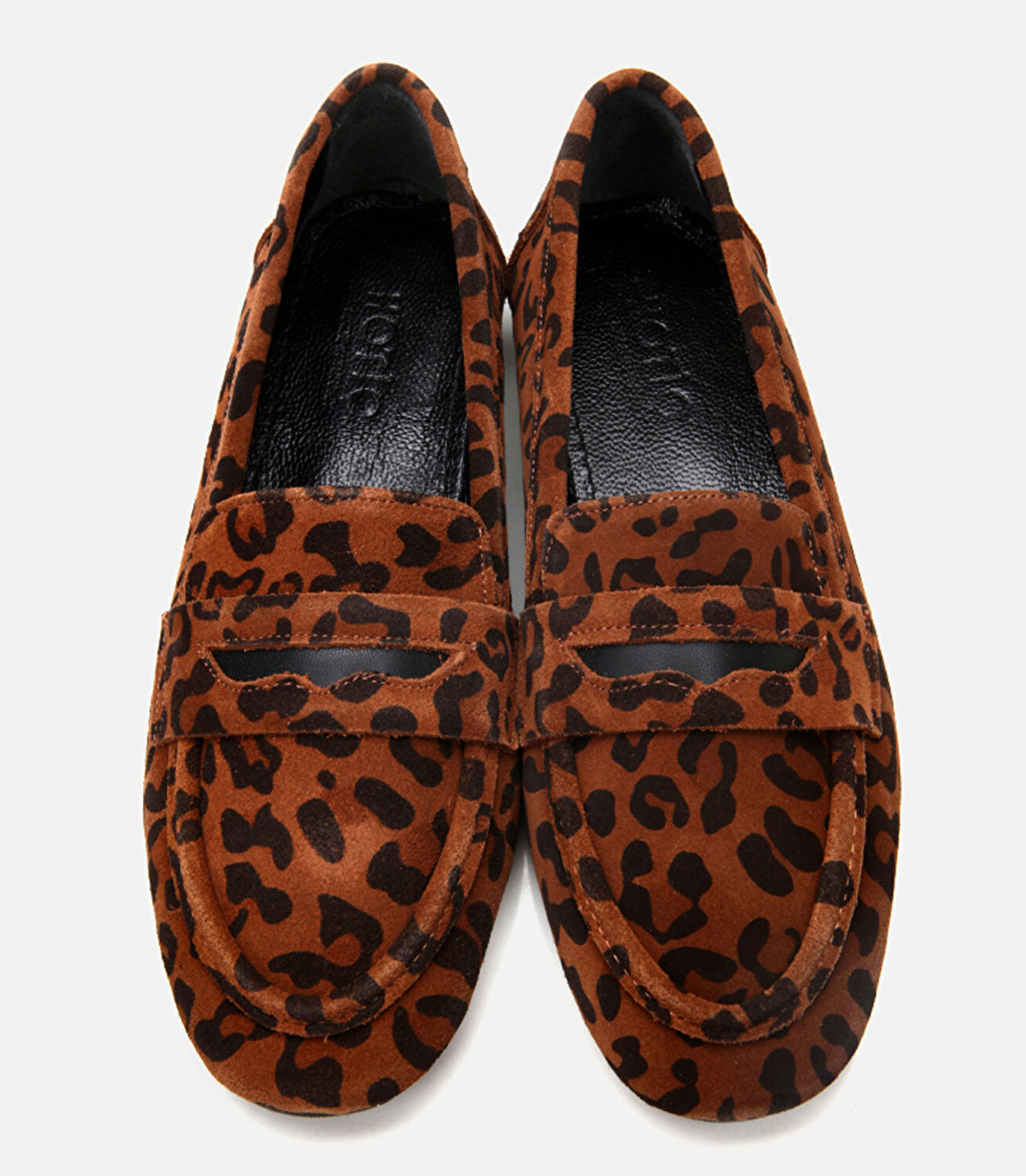 Kadın Deri Taba Leopar Desenli Loafer