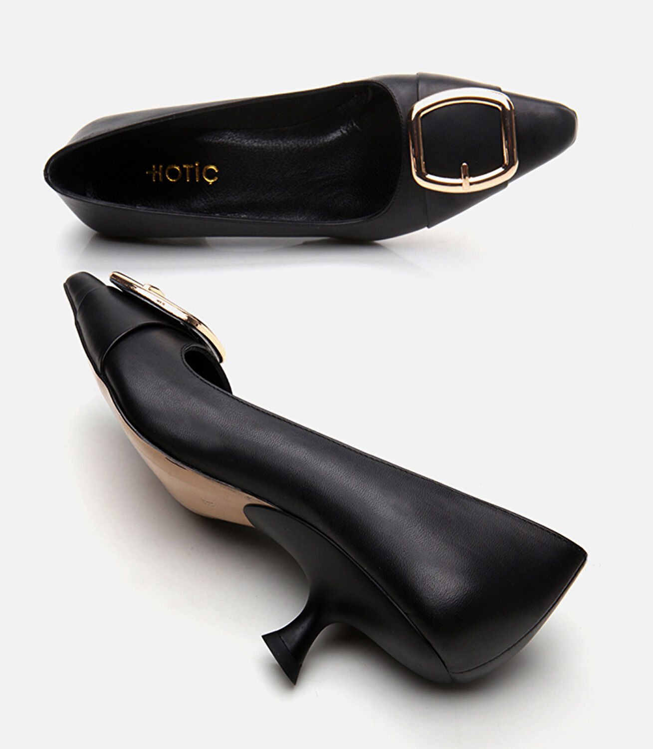 Kadın Deri Siyah Stiletto