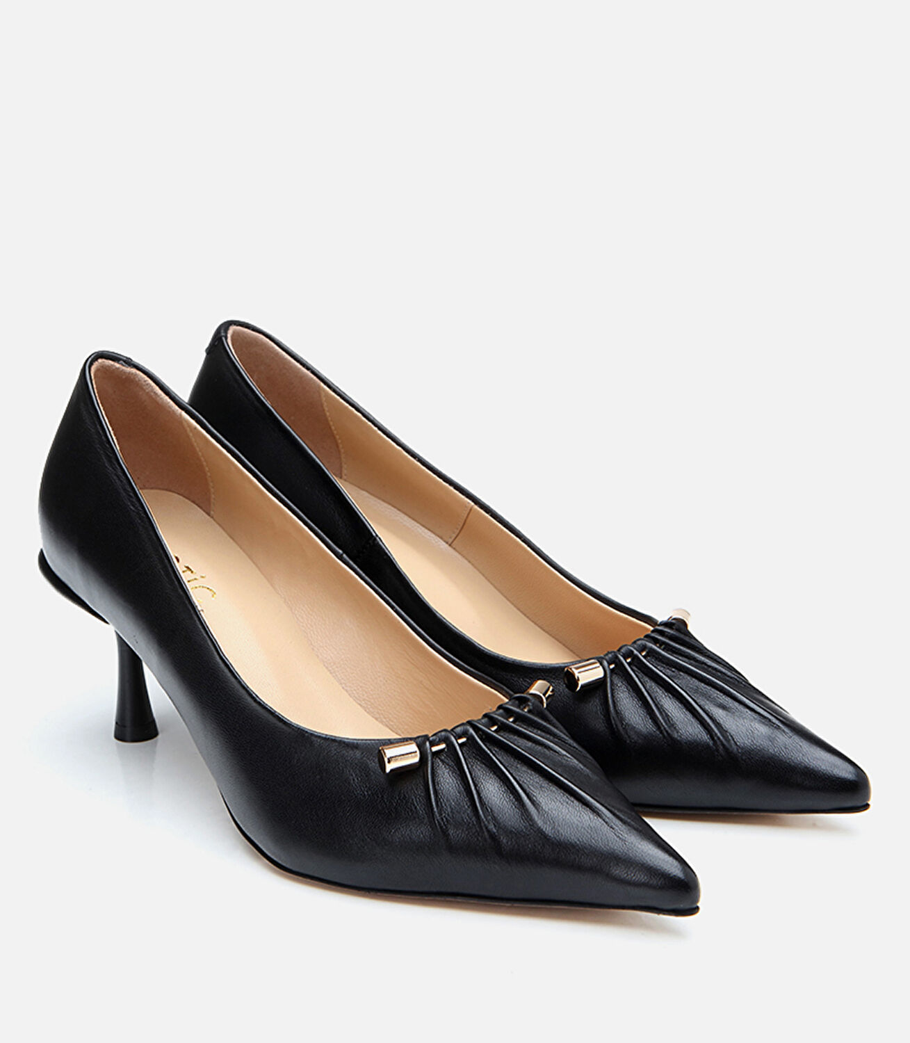 Kadın Deri Siyah Stiletto