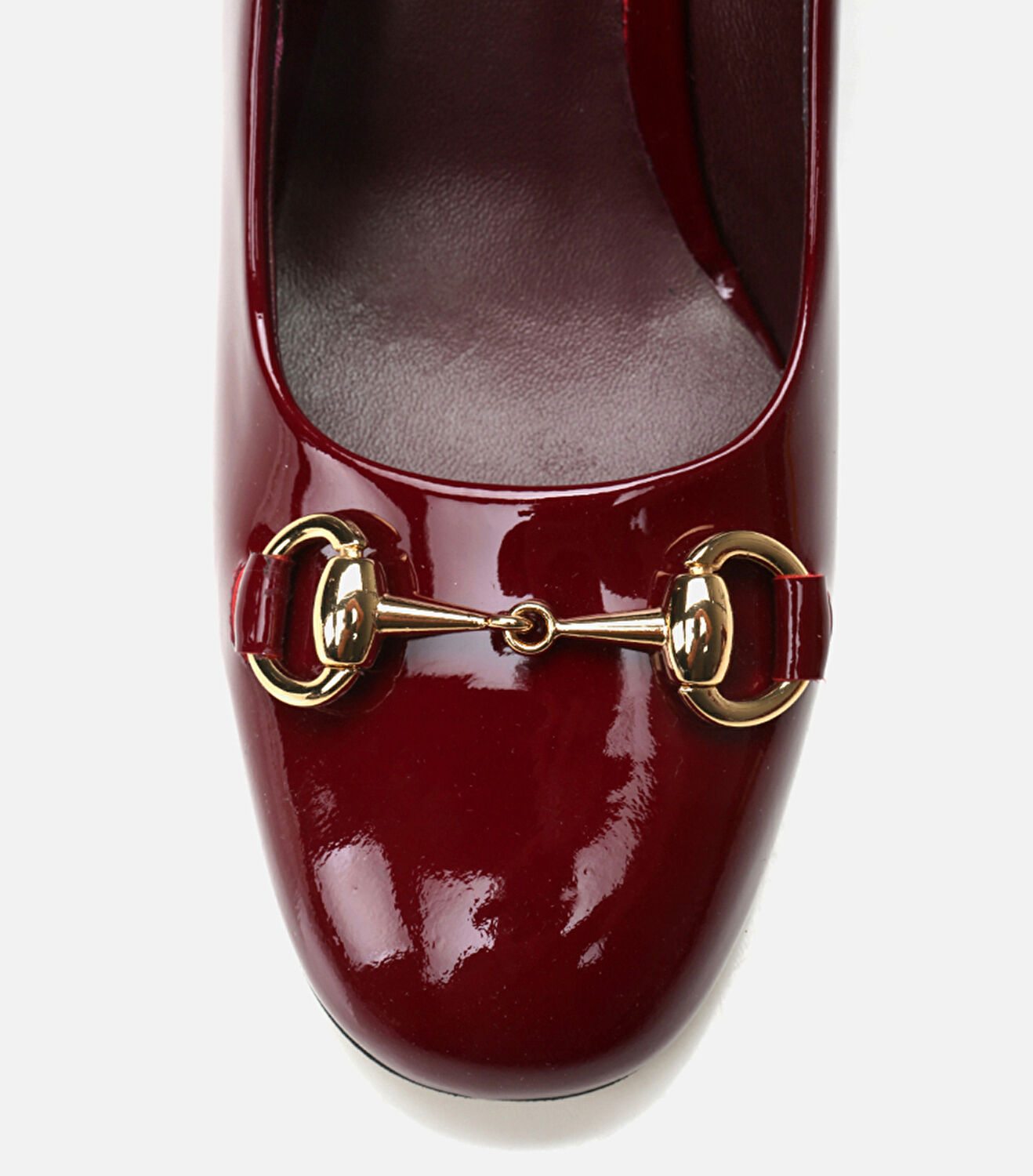 Kadın Deri Bordo Kalın Topuk