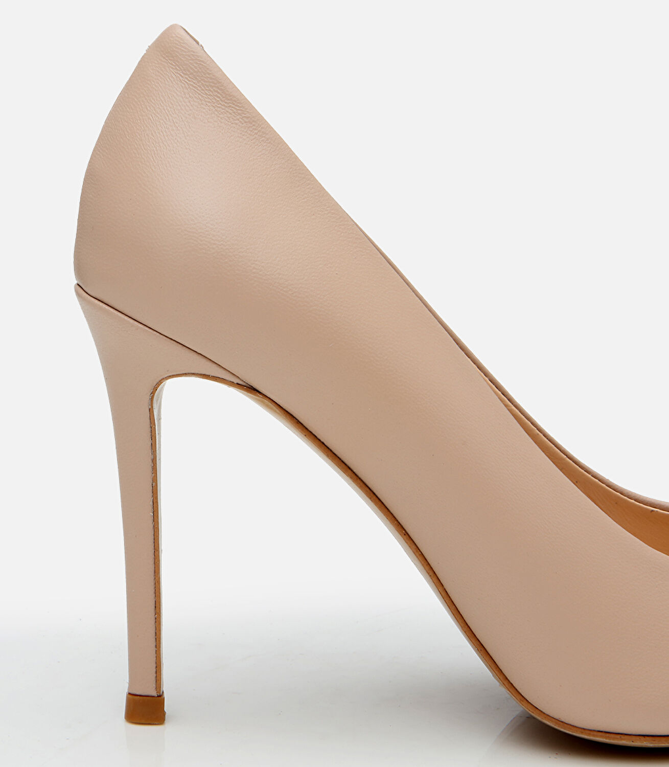 Kadın Deri Bej İnce Topuklu Stiletto