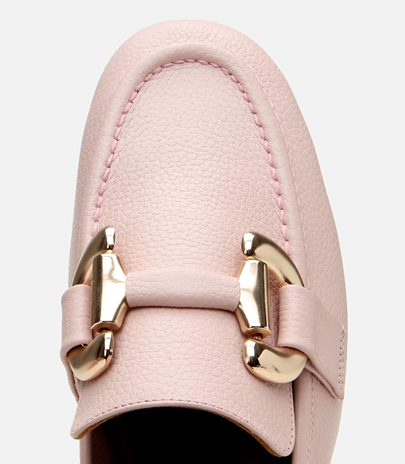 Kadın Deri Pembe Tokalı Günlük Loafer
