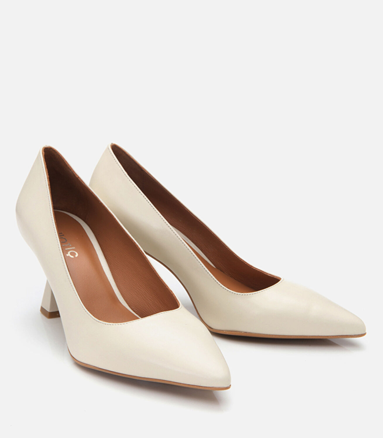 Kadın Deri Ekru Stiletto