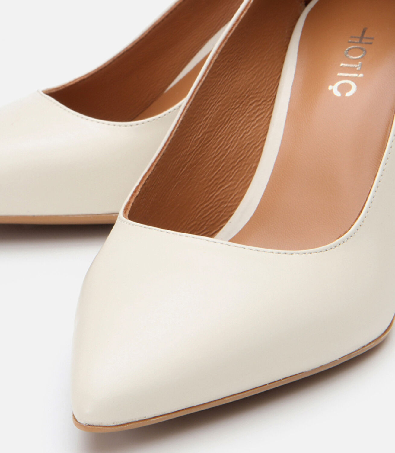 Kadın Deri Ekru Stiletto