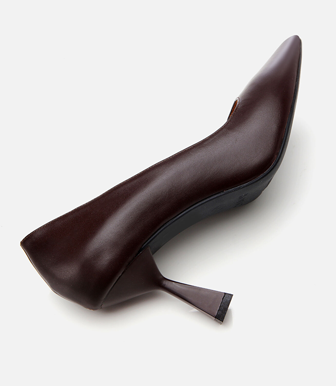 Kadın Deri Kahverengi Esnek Tabanlı Stiletto