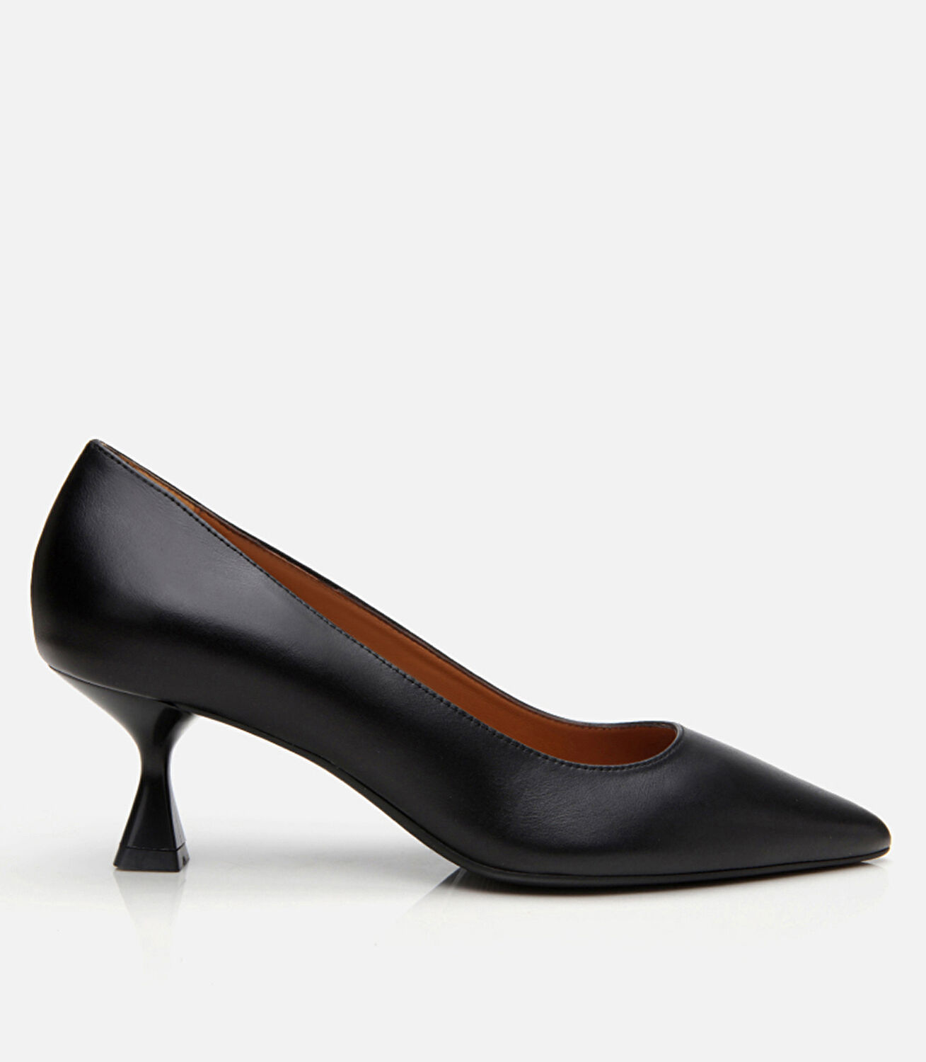 Kadın Deri Siyah Esnek Tabanlı  Stiletto