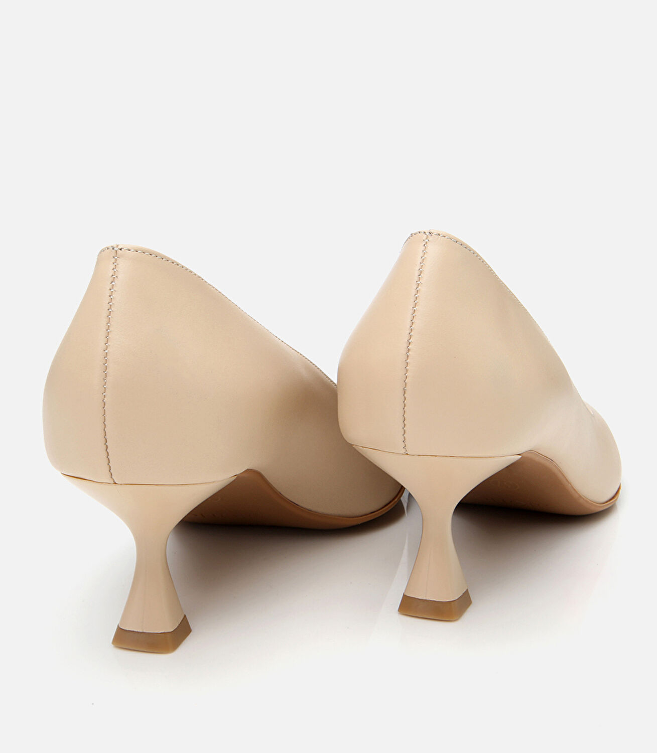 Kadın Deri Bej Esnek Tabanlı Stiletto