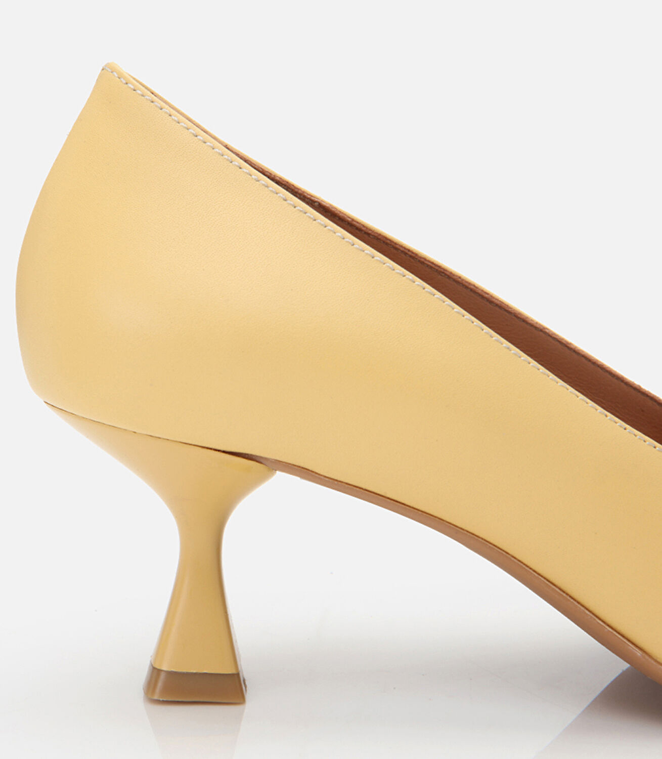 Kadın Deri Sarı Esnek Tabanlı  Stiletto