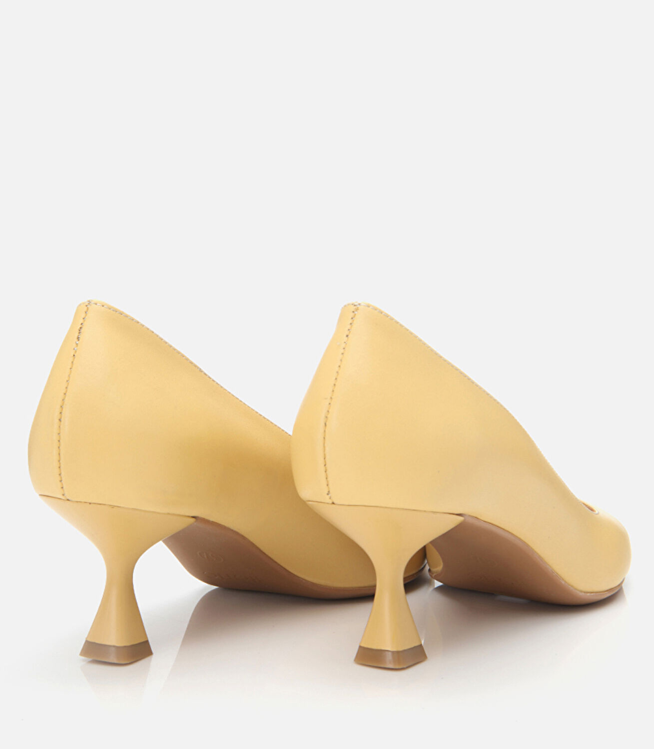 Kadın Deri Sarı Esnek Tabanlı  Stiletto