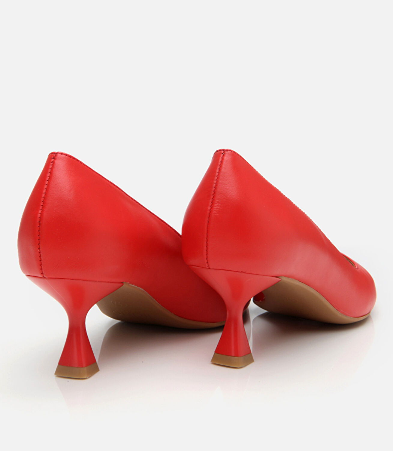 Kadın Deri Kırmızı Esnek Tabanlı Stiletto