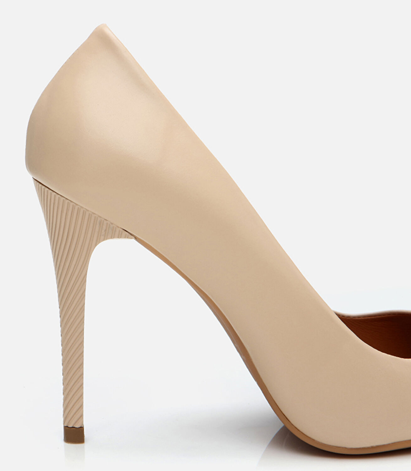 Kadın Deri Pudra Yüksek Topuklu Stiletto