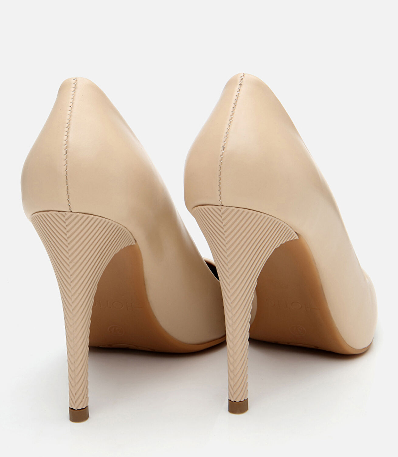 Kadın Deri Pudra Yüksek Topuklu Stiletto
