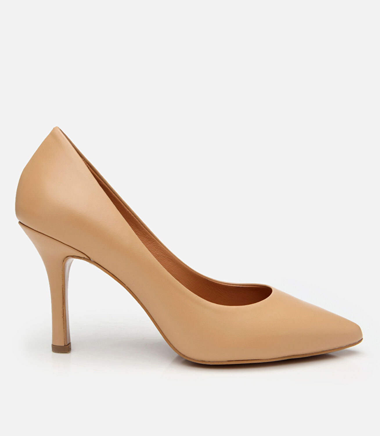 Kadın Deri Bej Yüksek Topuklu Stiletto