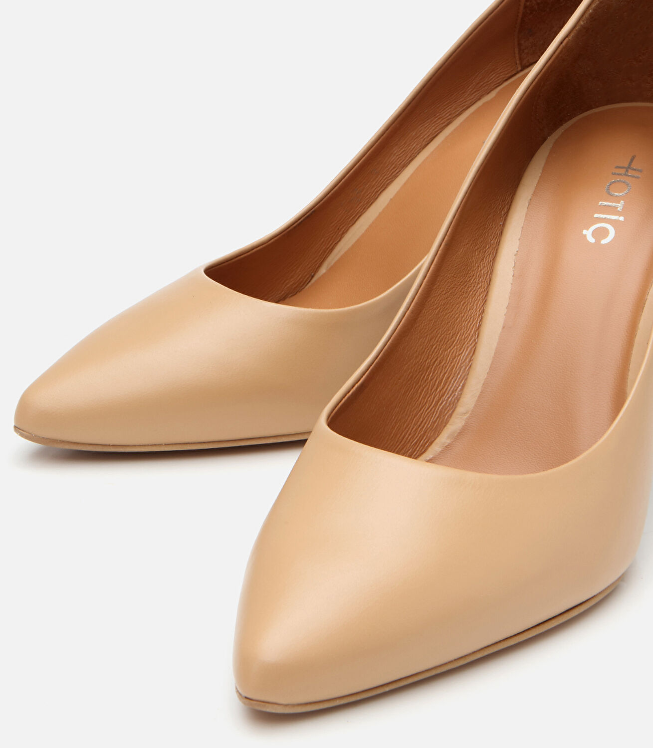 Kadın Deri Bej Yüksek Topuklu Stiletto