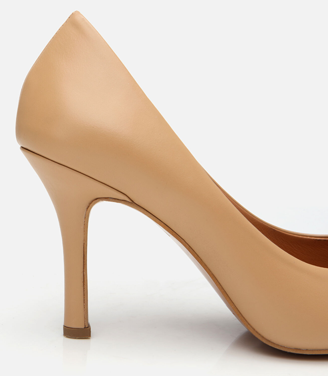 Kadın Deri Bej Yüksek Topuklu Stiletto