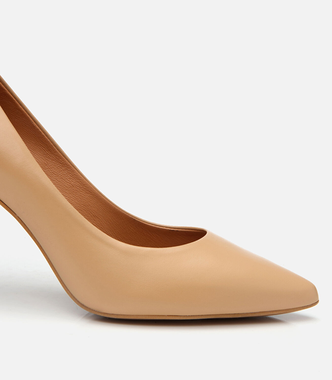 Kadın Deri Bej Yüksek Topuklu Stiletto
