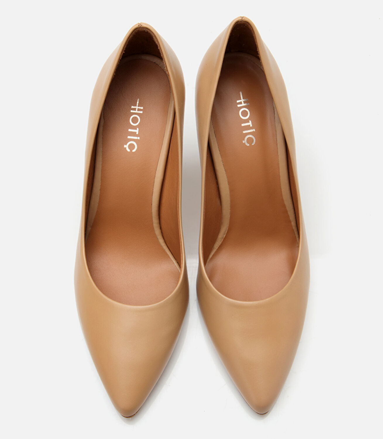 Kadın Deri Bej Yüksek Topuklu Stiletto