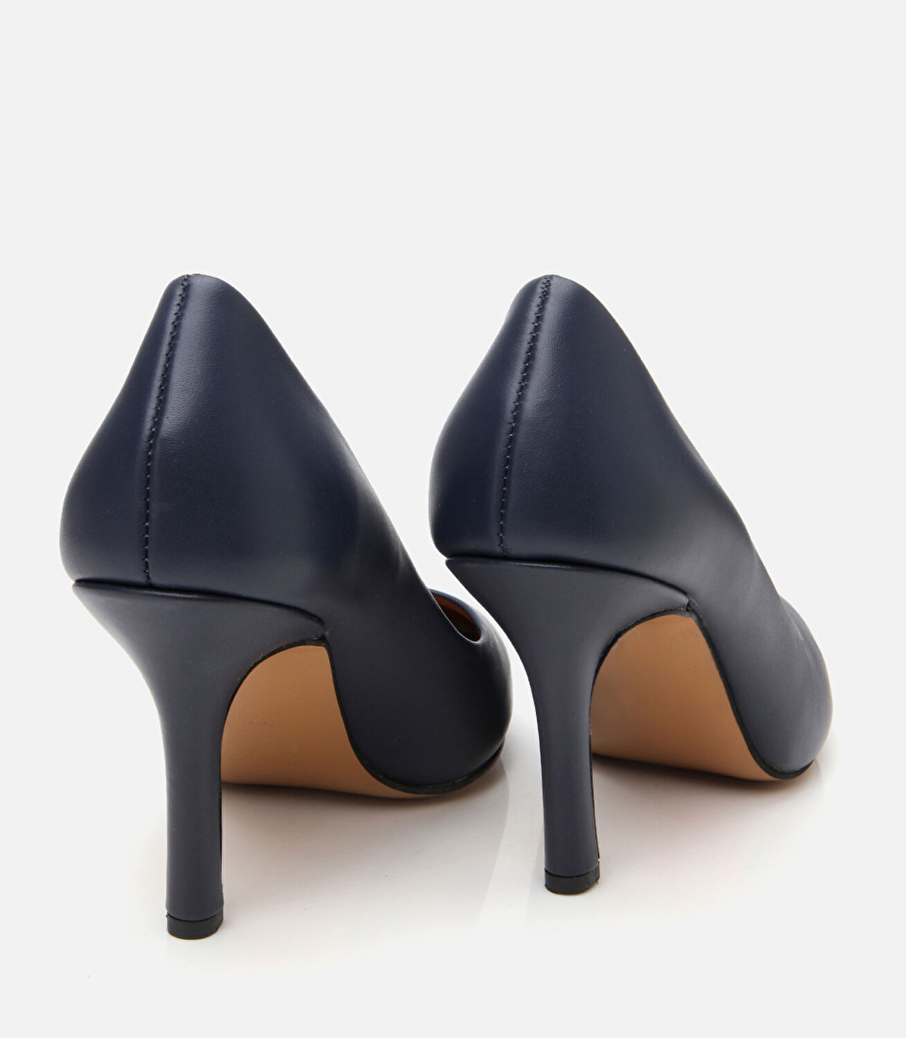 Kadın Deri Lacivert Yüksek Topuklu Stiletto