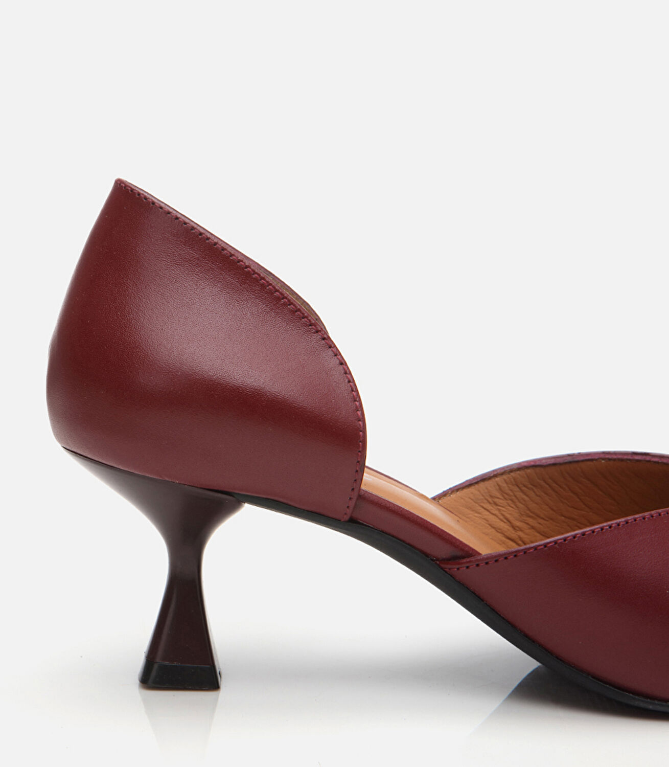 Kadın Deri Bordo İnce Topuklu Stiletto