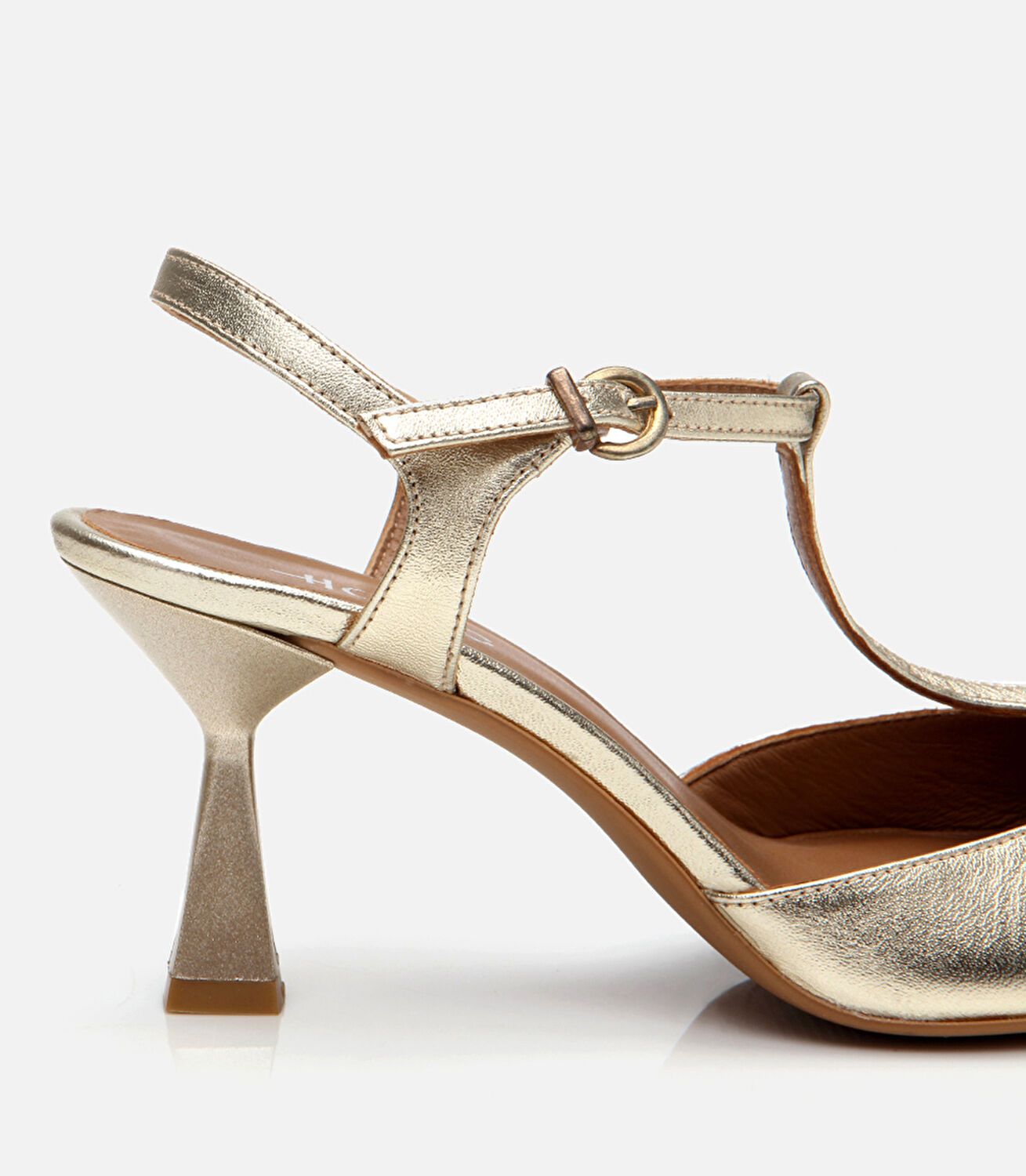 Kadın Deri Gold İnce Topuklu Stiletto