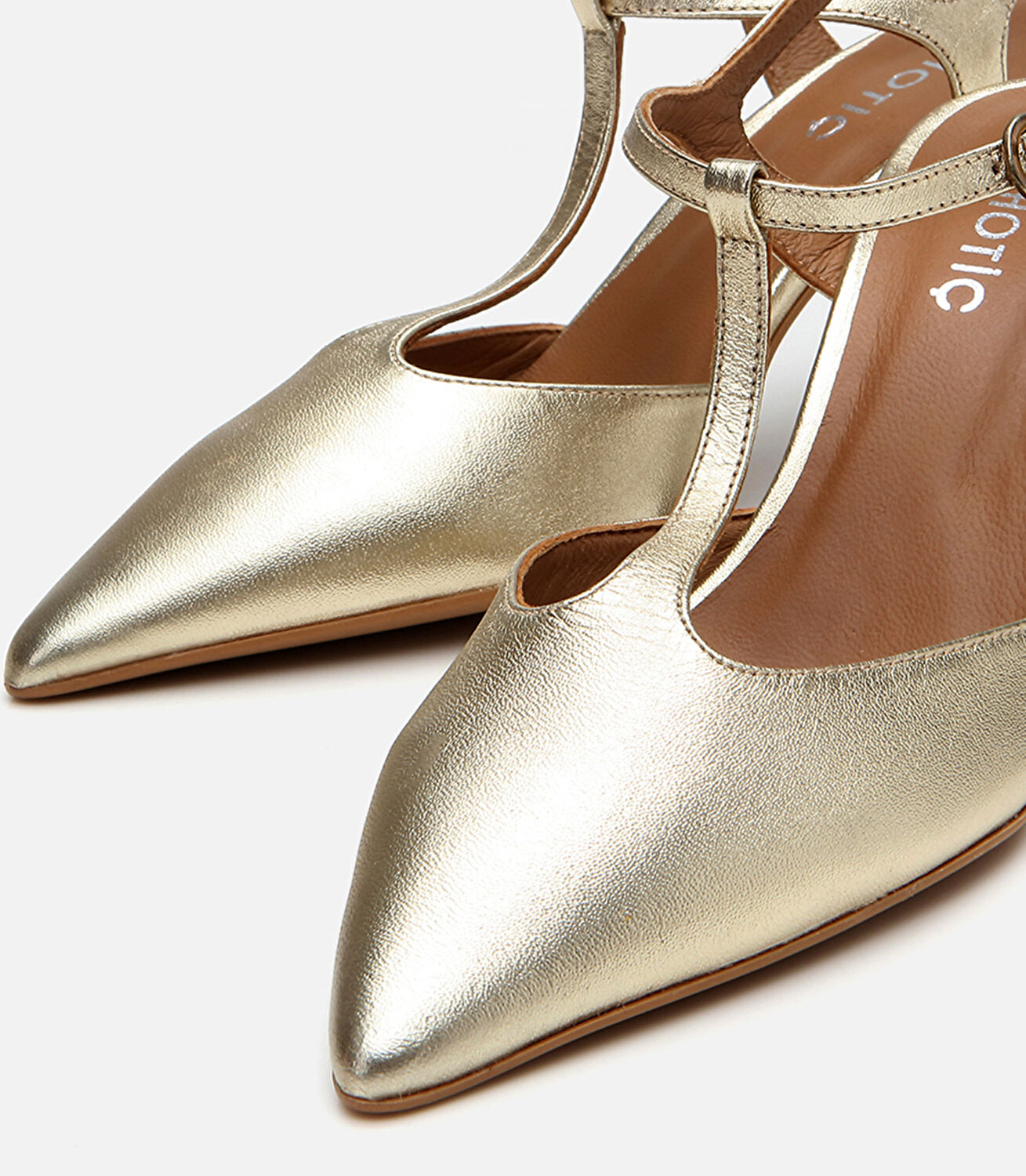 Kadın Deri Gold İnce Topuklu Stiletto