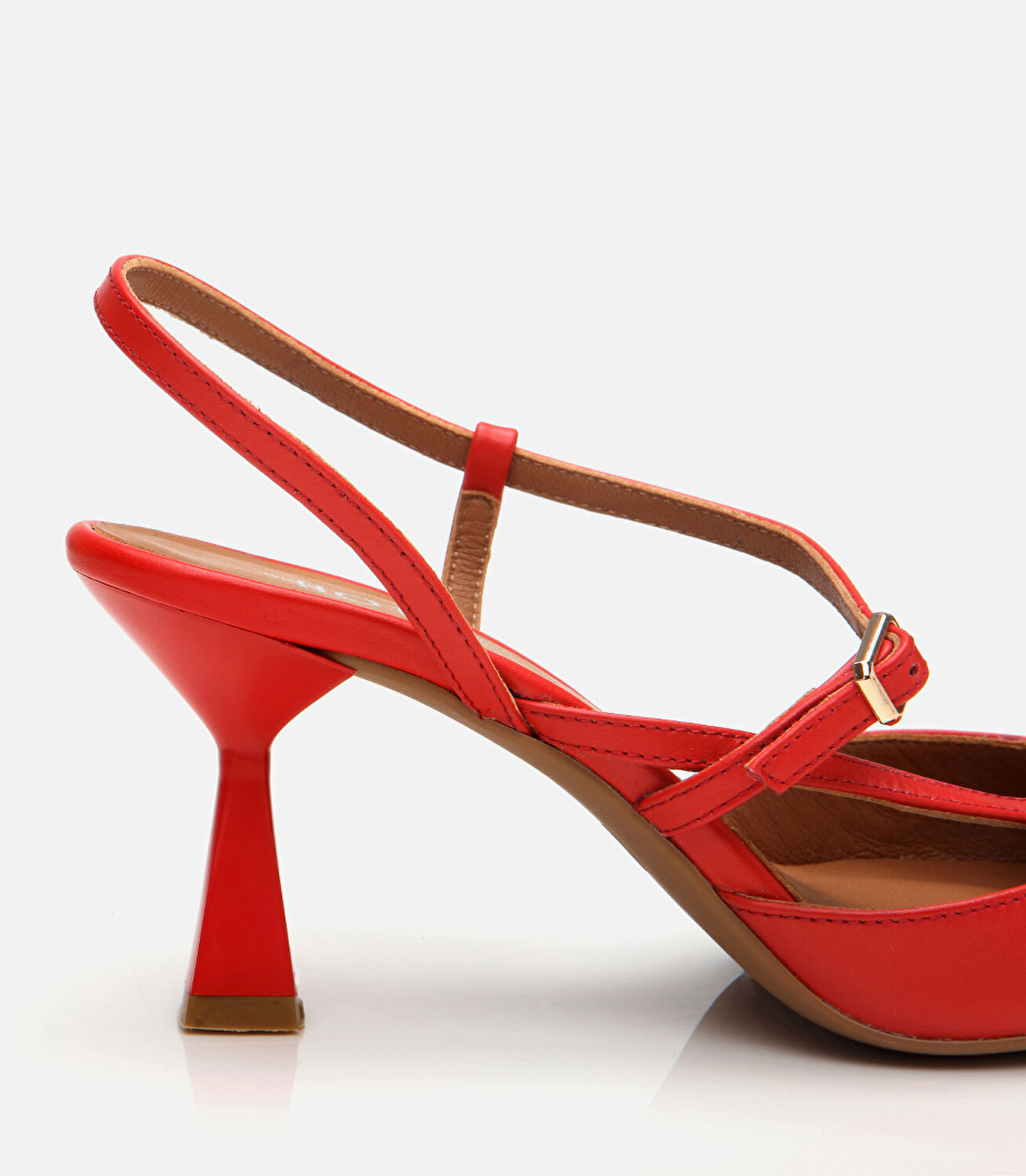 Kadın Deri Kırmızı İnce Topuklu Stiletto