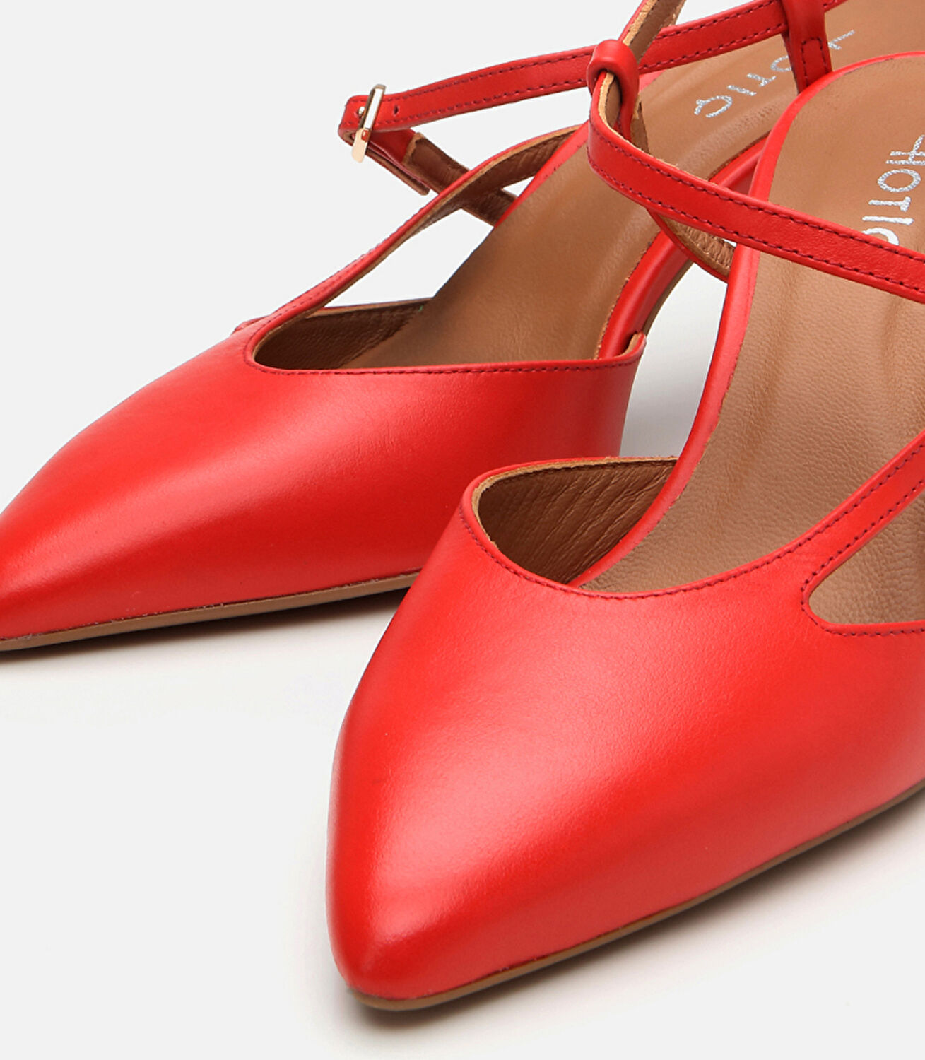 Kadın Deri Kırmızı İnce Topuklu Stiletto