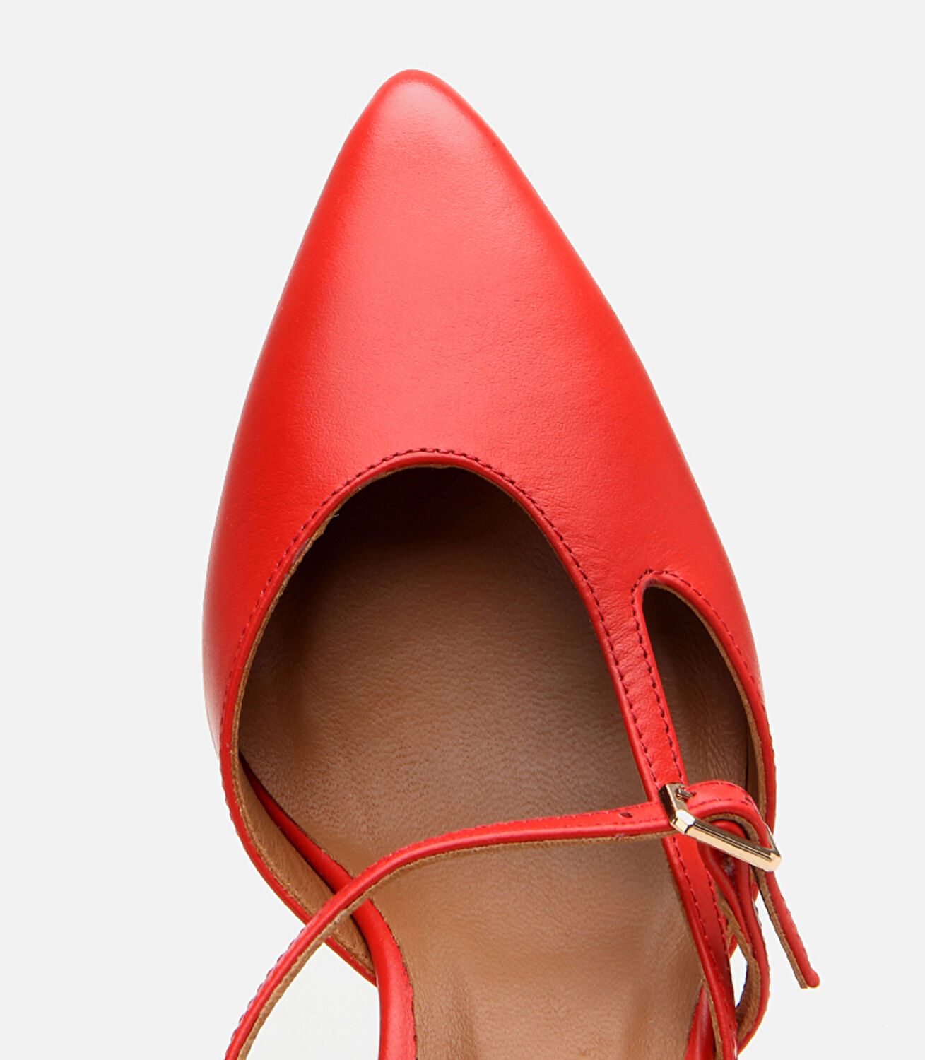 Kadın Deri Kırmızı İnce Topuklu Stiletto