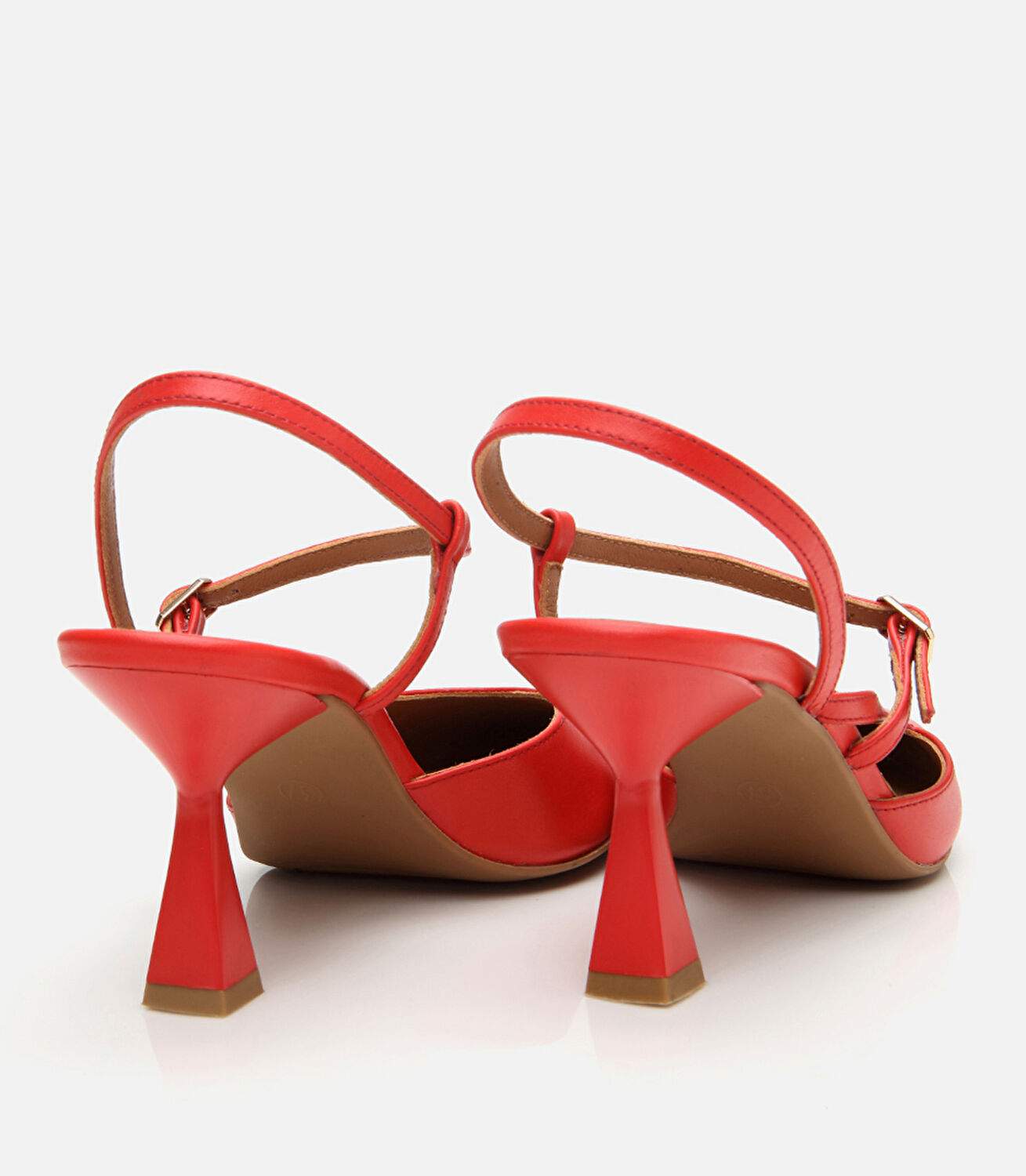 Kadın Deri Kırmızı İnce Topuklu Stiletto
